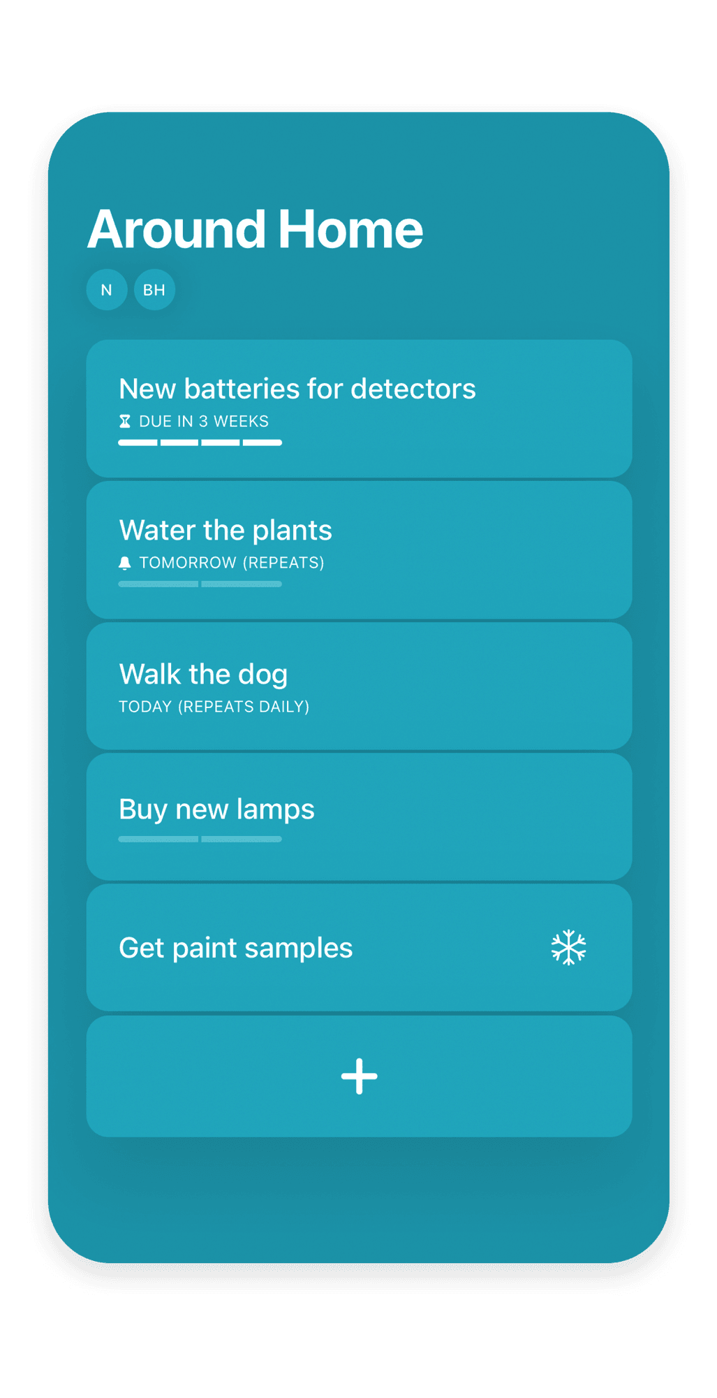 Action list with items